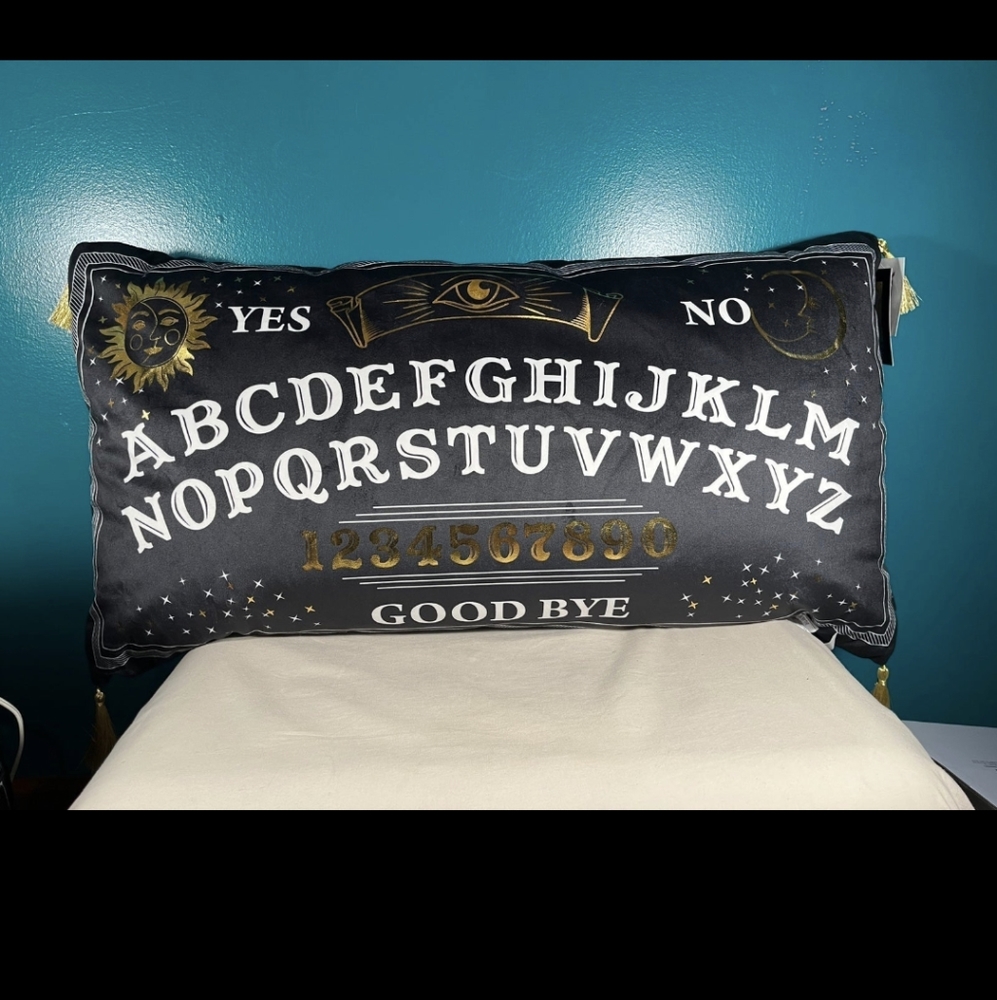 Cynthia Rowley Ouija pillow Halloween spooky Goth spirit spooky dark